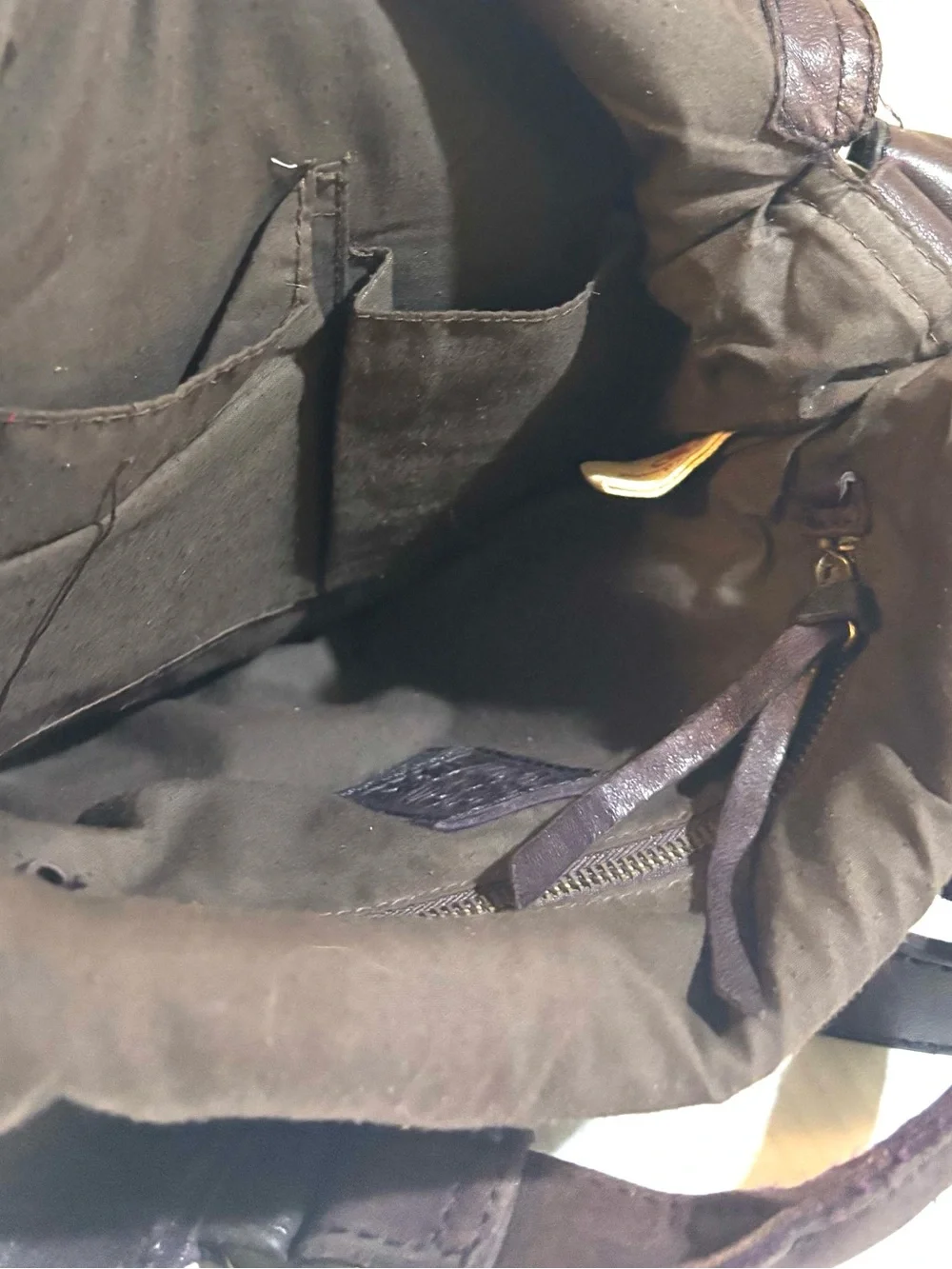 Lucky Brand Dark Brown distressed Leather crossbody Bag